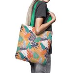 Geanta Handmade Tote Basic, Botanic Plante Frunze de Toamna, Multicolor, 43x37 cm fotografia produsului View 6 S