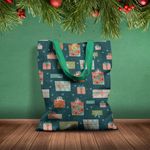 Geanta Handmade Tote Basic, Cadouri pregatite pentru Craciun, Multicolor, 43x37 cm fotografia produsului View 2 S