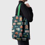 Geanta Handmade Tote Basic, Cadouri pregatite pentru Craciun, Multicolor, 43x37 cm fotografia produsului View 6 S