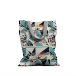 Geanta Handmade, Tote Bag Basic Original Mulewear, Geometric Abstract Matematica, Childhood Math, Multicolor, 43x37 cm fotografia produsului