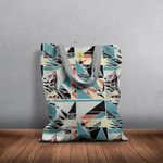 Geanta Handmade, Tote Bag Basic Original Mulewear, Geometric Abstract Matematica, Childhood Math, Multicolor, 43x37 cm fotografia produsului View 5 S