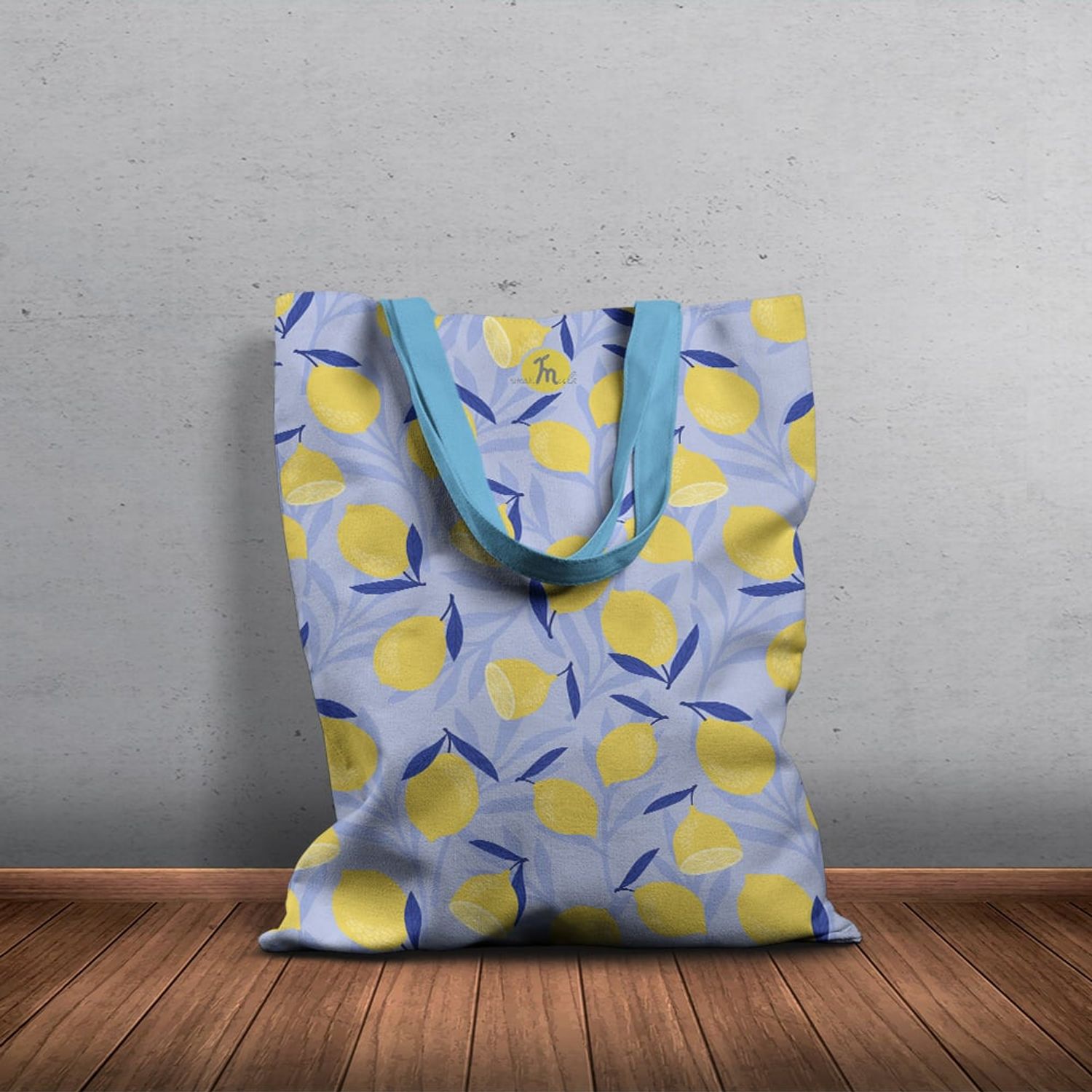 Geanta Handmade Tote Basic, Mulewear, Botanic Plante Flori Lamai Acrisoare, Multicolor, 43x37 cm fotografia produsului View 4 L