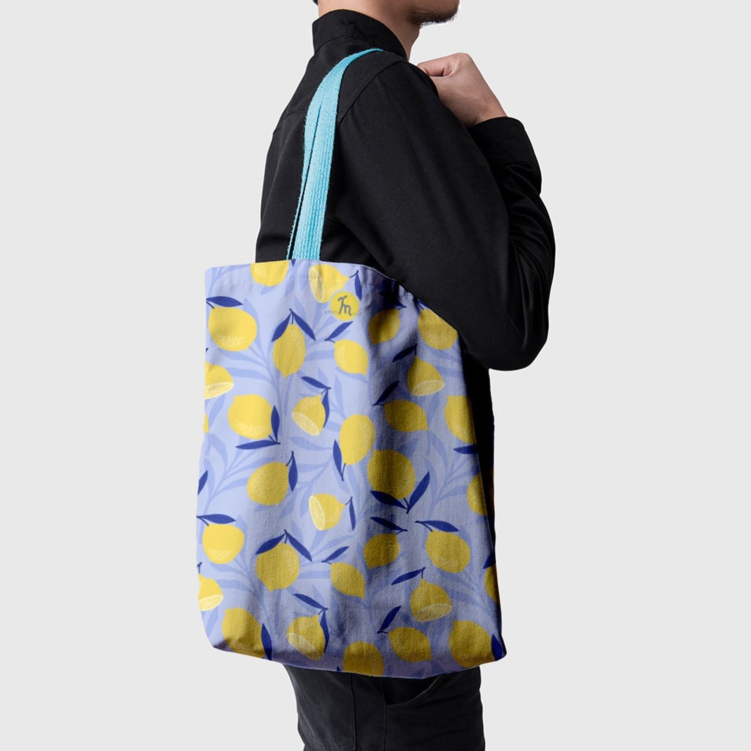 Geanta Handmade Tote Basic, Mulewear, Botanic Plante Flori Lamai Acrisoare, Multicolor, 43x37 cm fotografia produsului View 6 L