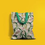 Geanta Handmade Tote Basic, Mulewear, Botanic Plante Flori din Gradina, Multicolor, 43x37 cm fotografia produsului View 3 S