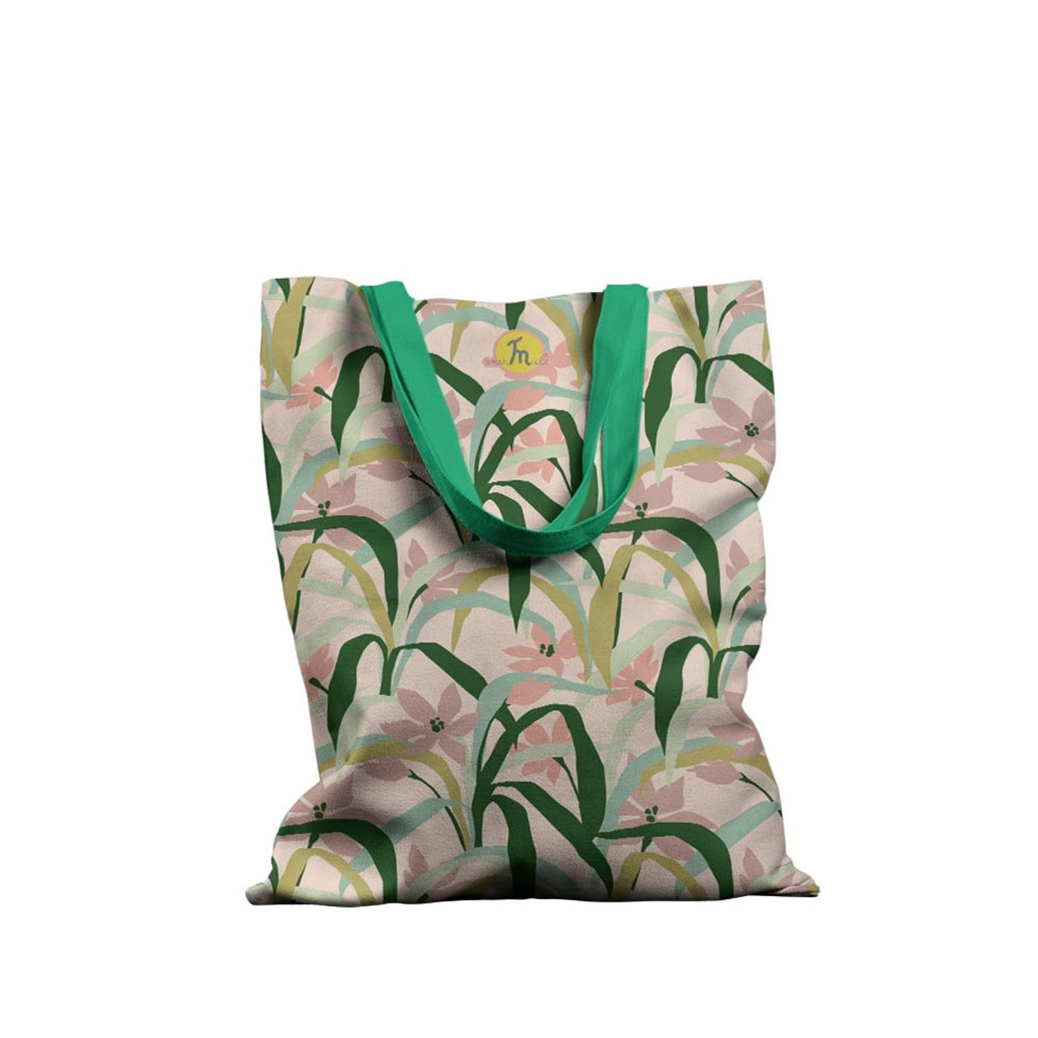 Geanta Handmade Tote Basic, Mulewear, Botanic Plante Flori din Gradina, Multicolor, 43x37 cm fotografia produsului