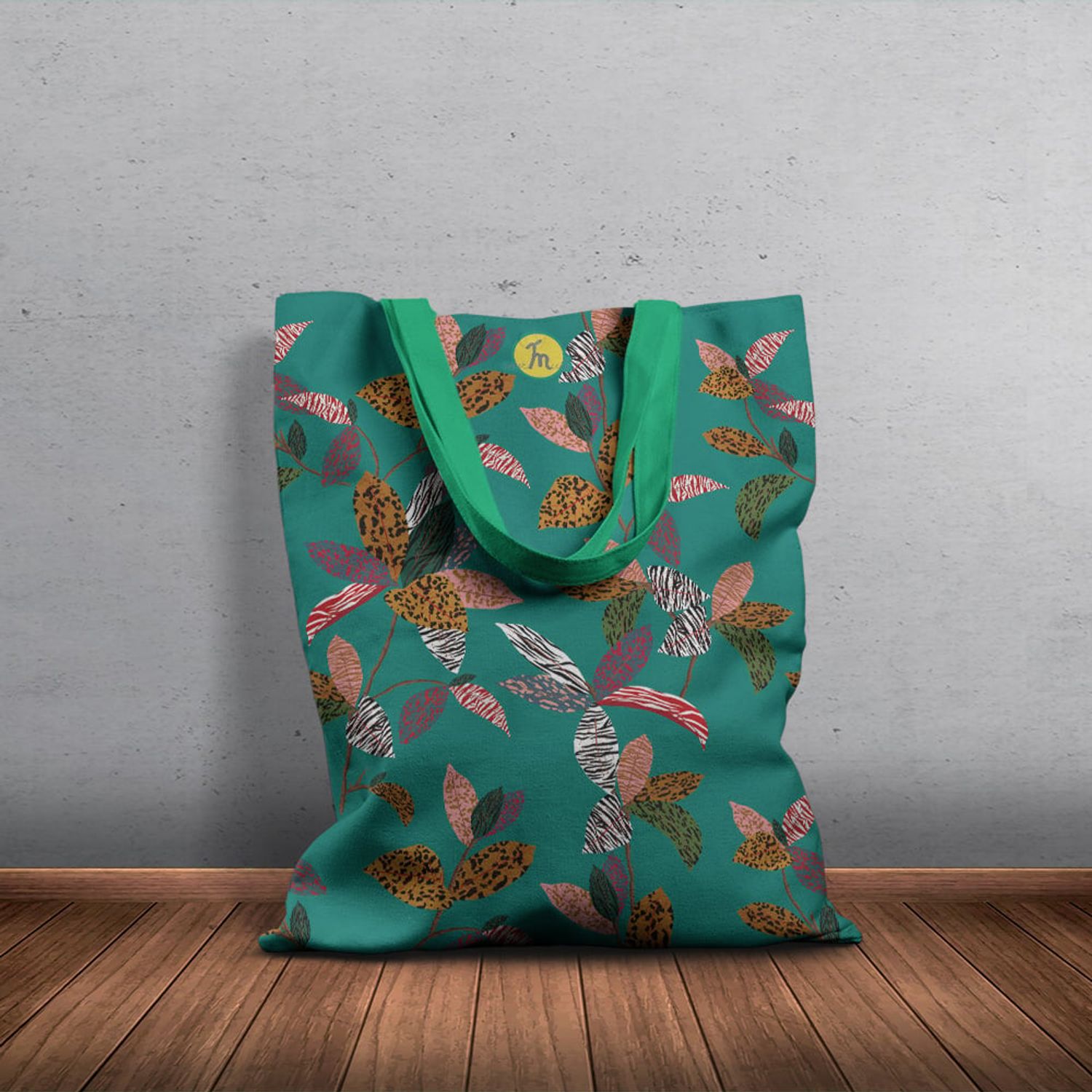 Geanta Handmade Tote Basic, Mulewear, Botanic Multi-Florile Galactice, Multicolor, 43x37 cm fotografia produsului View 4 L