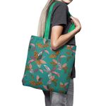 Geanta Handmade Tote Basic, Mulewear, Botanic Multi-Florile Galactice, Multicolor, 43x37 cm fotografia produsului View 5 S