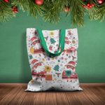 Geanta Handmade Tote Basic, Mos Craciun cu Ochelari, Multicolor, 43x37 cm fotografia produsului View 2 S