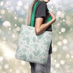 Geanta Handmade Tote Basic, Crengute cu Conuri de Brad de Craciun, Multicolor, 43x37 cm fotografia produsului View 6 S