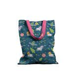 Geanta Handmade Tote Basic, Extraterestii pregatiti de Craciun, Multicolor, 43x37 cm fotografia produsului