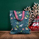 Geanta Handmade Tote Basic, Extraterestii pregatiti de Craciun, Multicolor, 43x37 cm fotografia produsului View 6 S