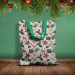 Geanta Handmade Tote Basic, Decoratiuni pentru Craciun, Multicolor, 43x37 cm fotografia produsului View 2 S