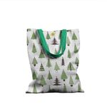 Geanta Handmade Tote Basic, Brazi de Craciun, Multicolor, 43x37 cm fotografia produsului