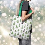 Geanta Handmade Tote Basic, Brazi de Craciun, Multicolor, 43x37 cm fotografia produsului View 4 S
