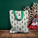 Geanta Handmade Tote Basic, Brazi de Craciun, Multicolor, 43x37 cm fotografia produsului View 6 S