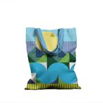 Geanta Handmade Tote Basic, Mulewear, Geometric Valea Prahovei, Multicolor, 43x37 cm fotografia produsului