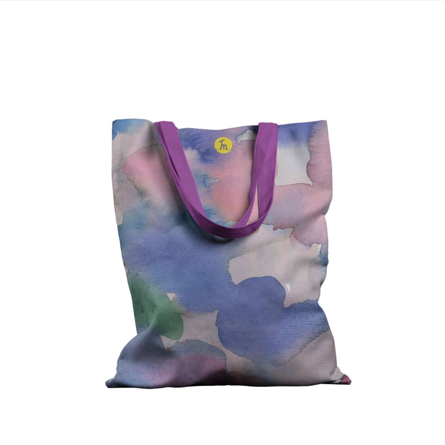 Geanta Handmade Fata-Verso Tote Basic, Puncte Colorate Abstract, Multicolor, 43x37 cm fotografia produsului View 2 L
