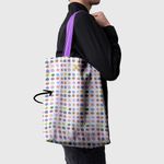 Geanta Handmade Fata-Verso Tote Basic, Puncte Colorate Abstract, Multicolor, 43x37 cm fotografia produsului View 6 S