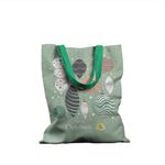 Geanta Handmade Tote Basic, Merry Christmas Globuri in Bradul de Craciun, Multicolor, 43x37 cm fotografia produsului