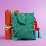 Geanta Handmade Tote Basic, Acadea de Craciun, Multicolor, 43x37 cm fotografia produsului View 5 S