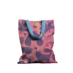 Geanta Handmade Tote Basic, Mulewear, Botanic Fluturi Catei si Plante, Multicolor, 43x37 cm fotografia produsului