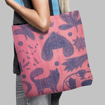 Geanta Handmade Tote Basic, Mulewear, Botanic Fluturi Catei si Plante, Multicolor, 43x37 cm fotografia produsului View 4 S