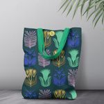 Geanta Handmade Tote Basic, Mulewear, Botanic Flori de pe Marte, Multicolor, 43x37 cm fotografia produsului View 2 S