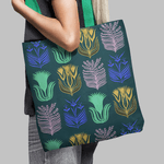 Geanta Handmade Tote Basic, Mulewear, Botanic Flori de pe Marte, Multicolor, 43x37 cm fotografia produsului View 4 S