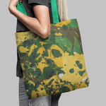 Geanta Handmade Tote Basic, Mulewear, Abstract Padure Tropicala Verde, Multicolor, 43x37 cm fotografia produsului View 4 S
