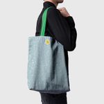 Geanta Handmade Tote Basic, Pattern Stilizat cu Plante, Multicolor, 43x37 cm fotografia produsului View 3 S