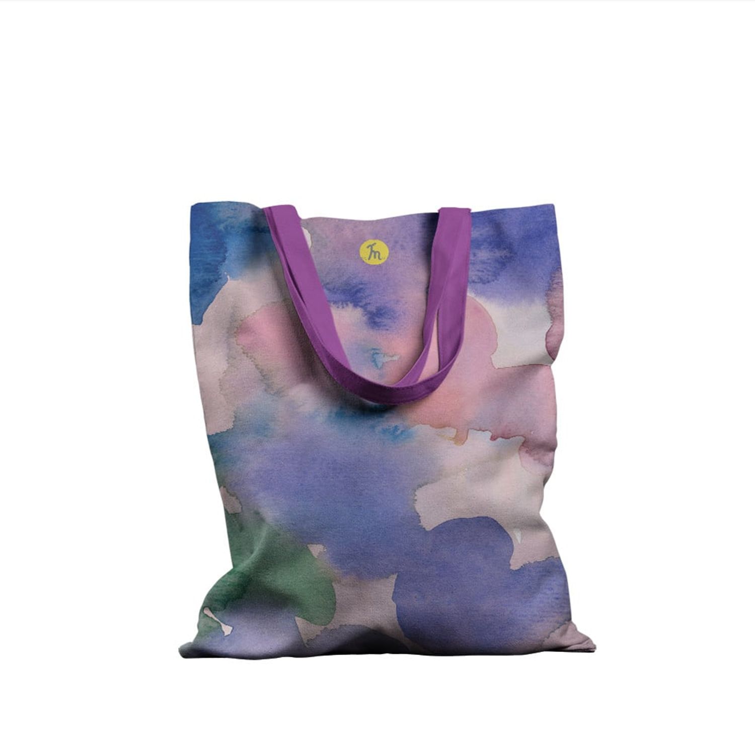 Geanta Handmade Fata-Verso Tote Basic, Inimioare Vorbarete Abstract, Multicolor, 43x37 cm fotografia produsului View 2 L
