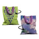 Geanta Handmade Fata-Verso Tote Basic, Inimioare Vorbarete Abstract, Multicolor, 43x37 cm fotografia produsului View 3 S