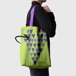 Geanta Handmade Fata-Verso Tote Basic, Inimioare Vorbarete Abstract, Multicolor, 43x37 cm fotografia produsului View 4 S