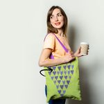Geanta Handmade Fata-Verso Tote Basic, Inimioare Vorbarete Abstract, Multicolor, 43x37 cm fotografia produsului View 5 S