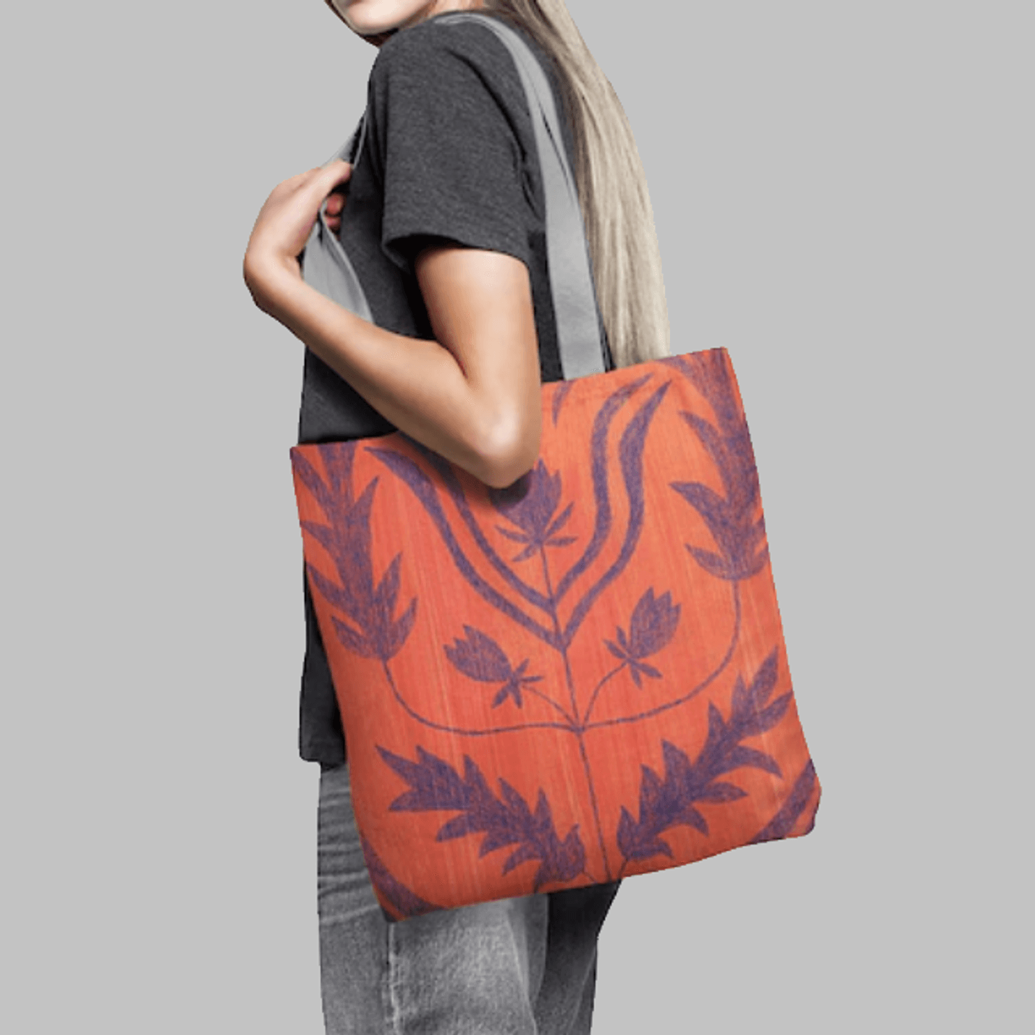 Geanta Handmade Tote Basic, Mulewear, Botanic Flori Deosebite Agapia, Multicolor, 43x37 cm fotografia produsului View 4 L