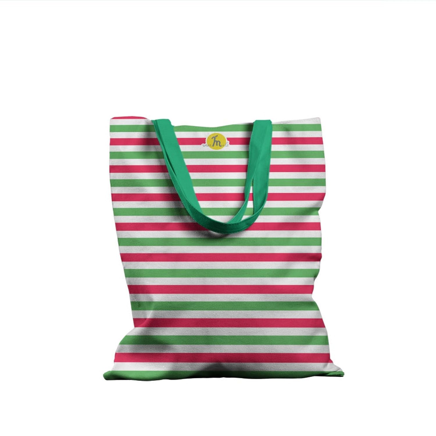 Geanta Handmade Tote Basic, Dungi in Culori de Craciun, Multicolor, 43x37 cm fotografia produsului