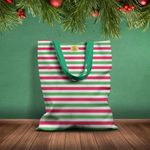 Geanta Handmade Tote Basic, Dungi in Culori de Craciun, Multicolor, 43x37 cm fotografia produsului View 2 S