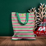 Geanta Handmade Tote Basic, Dungi in Culori de Craciun, Multicolor, 43x37 cm fotografia produsului View 5 S