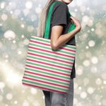 Geanta Handmade Tote Basic, Dungi in Culori de Craciun, Multicolor, 43x37 cm fotografia produsului View 6 S