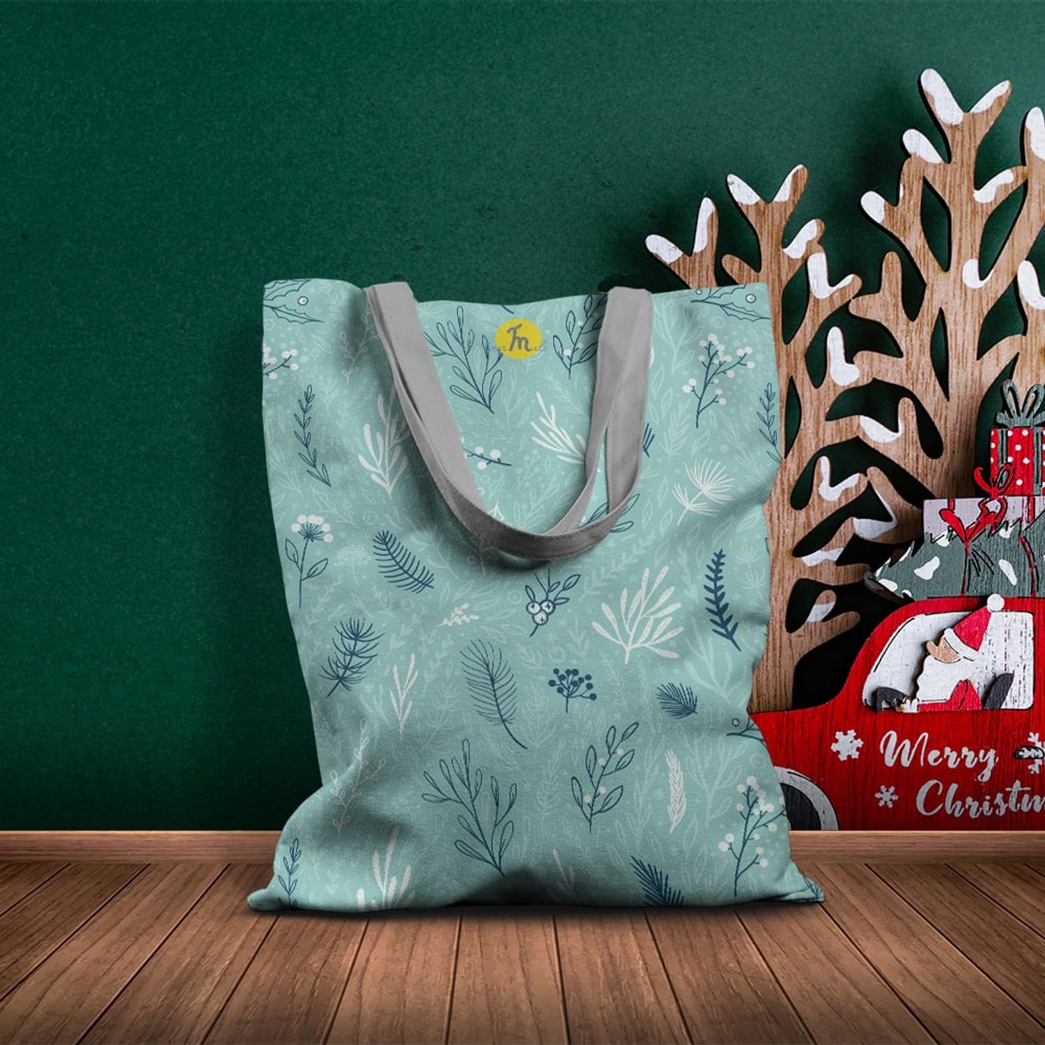 Geanta Handmade Tote Basic, Plante la Amurg, Multicolor, 43x37 cm fotografia produsului View 4 L