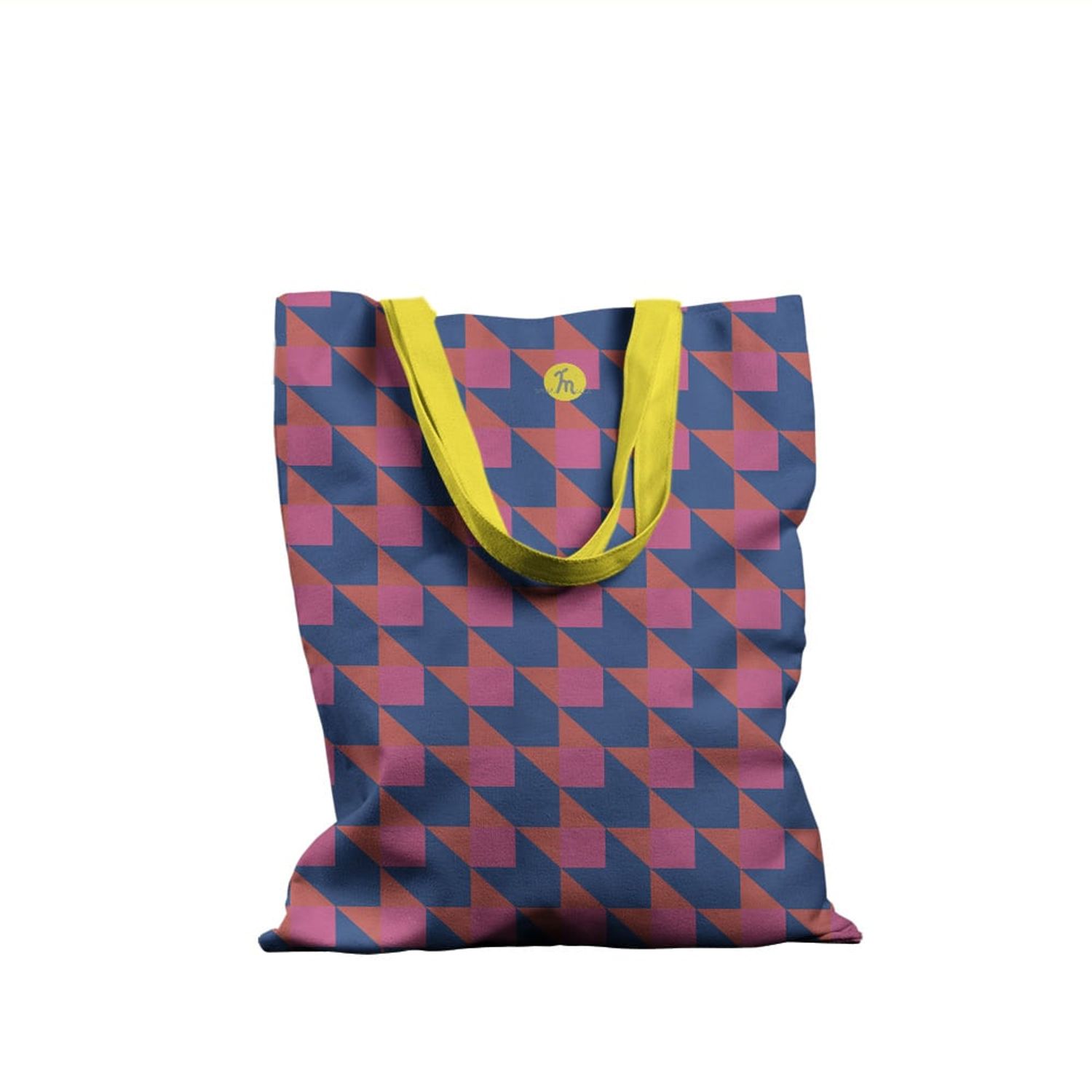 Geanta Handmade Tote Basic, Cubism, Multicolor, 43x37 cm fotografia produsului