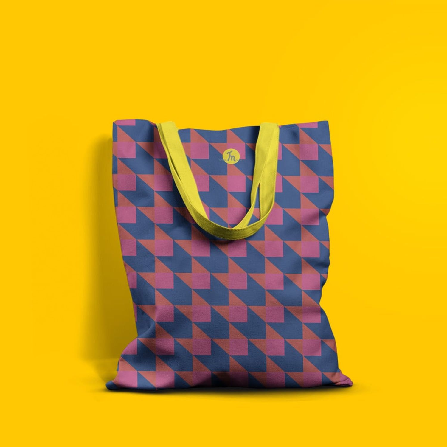 Geanta Handmade Tote Basic, Cubism, Multicolor, 43x37 cm fotografia produsului View 3 L