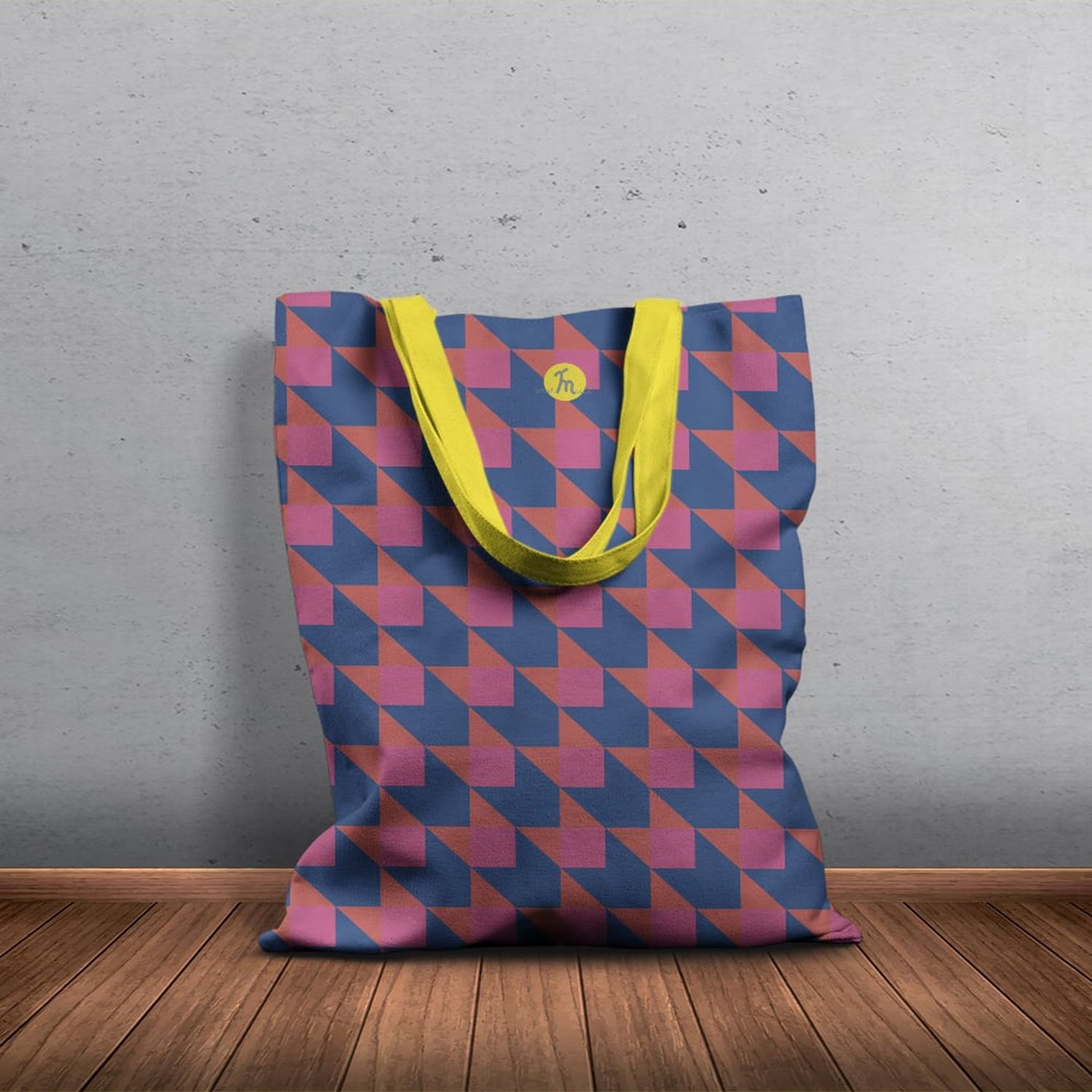 Geanta Handmade Tote Basic, Cubism, Multicolor, 43x37 cm fotografia produsului View 4 L