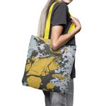 Geanta Handmade Tote Basic, Mulewear, Abstract Fum Galben, Multicolor, 43x37 cm fotografia produsului View 3 S