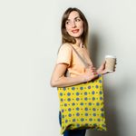 Geanta Handmade Tote Basic, Cercuri Mici si Mari, Multicolor, 43x37 cm fotografia produsului View 2 S