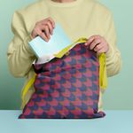 Geanta Handmade Tote Basic, Cubism, Multicolor, 43x37 cm fotografia produsului View 6 S
