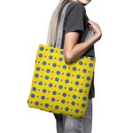 Geanta Handmade Tote Basic, Cercuri Mici si Mari, Multicolor, 43x37 cm fotografia produsului View 5 S