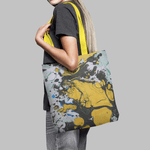 Geanta Handmade Tote Basic, Mulewear, Abstract Fum Galben, Multicolor, 43x37 cm fotografia produsului View 2 S