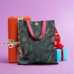 Geanta Handmade Tote Basic, Crengute de Brad, Multicolor, 43x37 cm fotografia produsului View 6 S