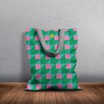 Geanta Handmade Tote Basic, Patrate si Volume, Multicolor, 43x37 cm fotografia produsului View 4 S